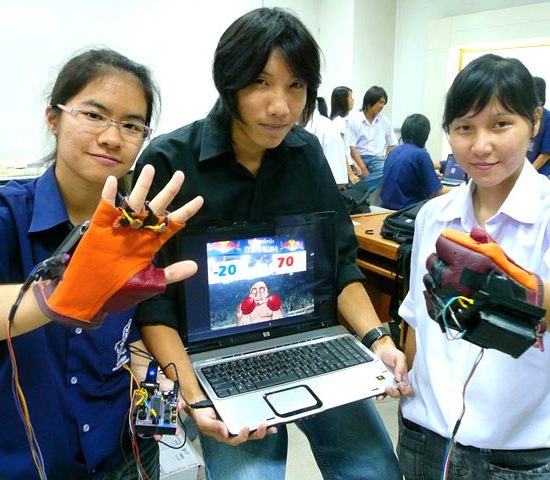 GoGo Board boxing glove controllers
